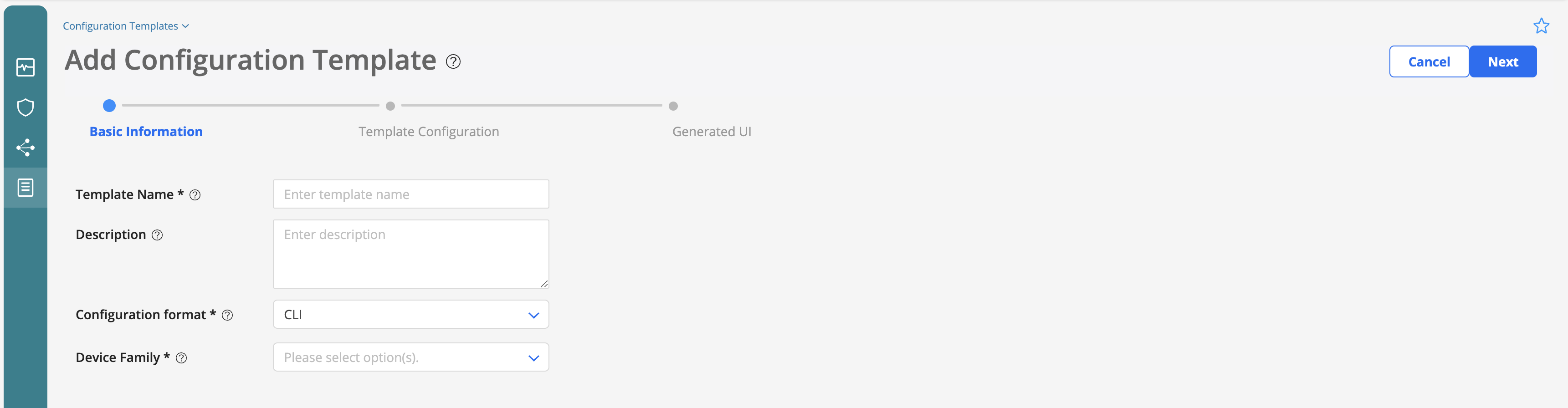 Configuration Templates add