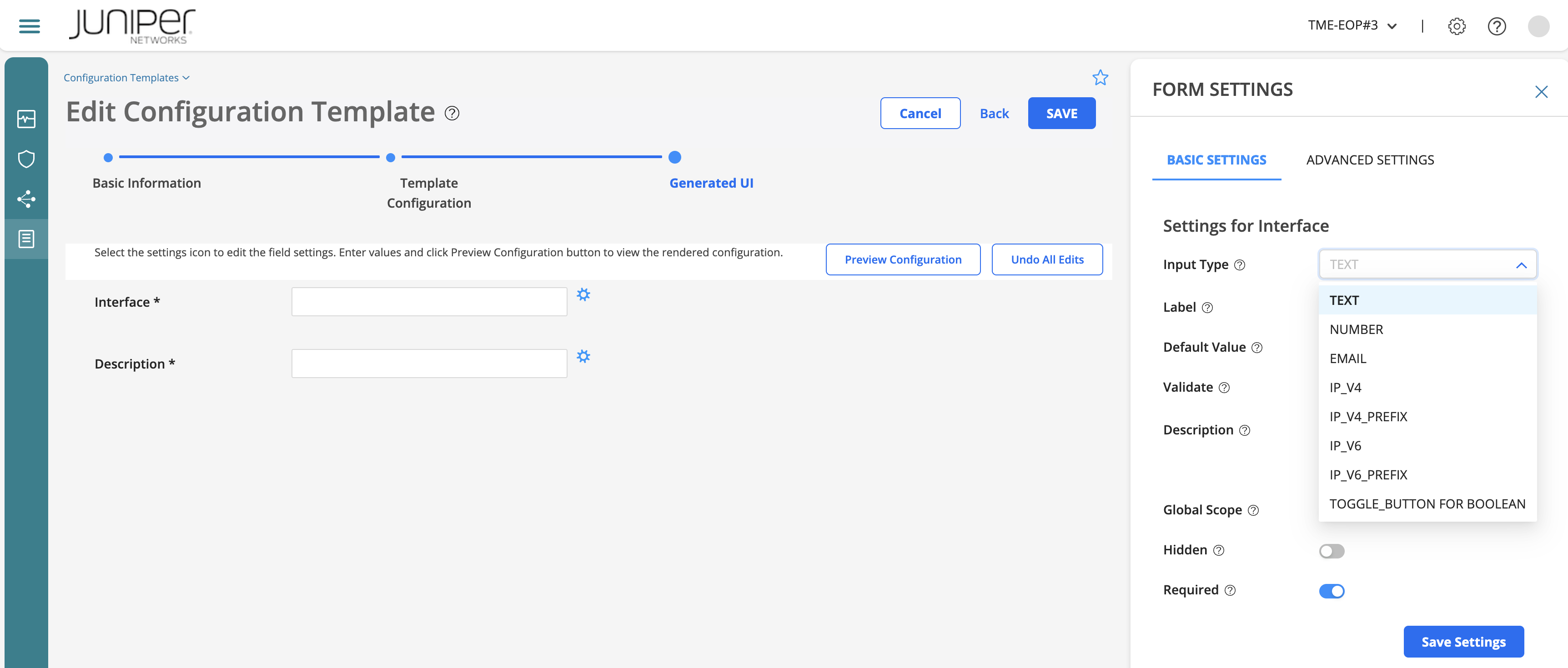 Configuration Templates add