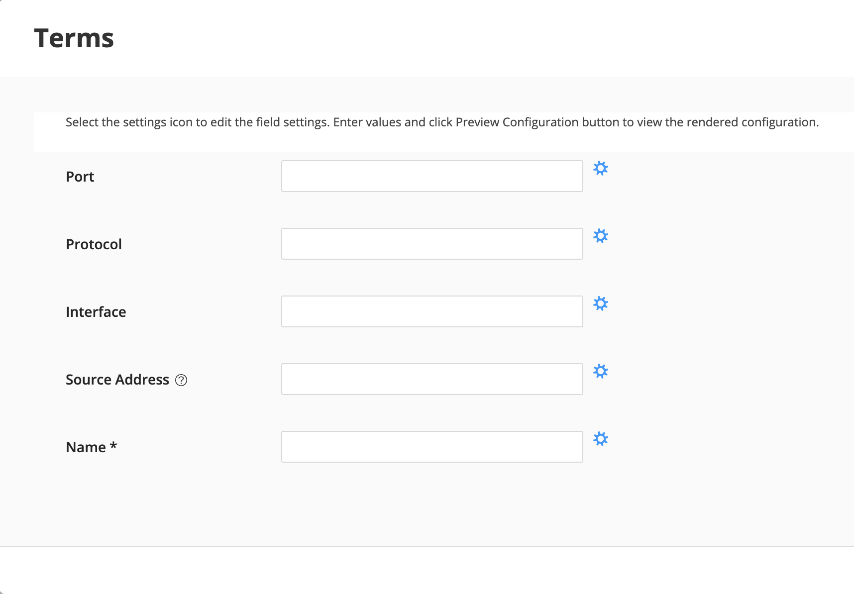 Firewall filter terms